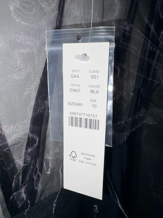 J. Crew Layered Shift Dress in Liquid Organza Color Black Size 10 - Picture 2 of 9